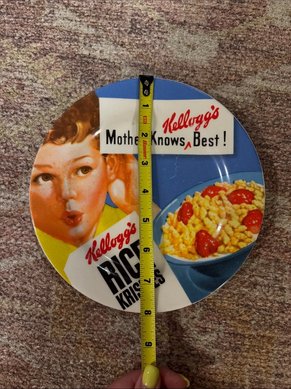 Kellogg's Blue and Yellow Rice Krispies Decorative Plate